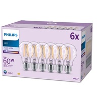 E27 LED žiarovka PHILIPS 60W 850 lm 4000K 6 ks.