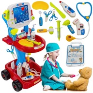 Zdravotnícky vozík LEKÁRSKY SET Malý doktor STETOSKOP pre deti EKG Zdravotnícky vozík LEKÁRSKY SET Malý doktor STETOSKOP pre deti EKG