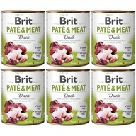 BRIT PATÉ & MEAT krmivo pre psov s kačicou 6x800g