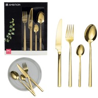 PRÍBORY PRE 6 OSÔB, ZLATÉ, ELEGANTNÉ, SET PRÍBORY PRE 6 OSÔB, ZLATÉ, ELEGANTNÉ, SET