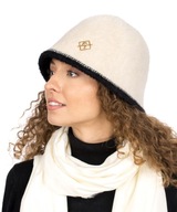 Dámsky klobúk Ecru Alpaca Bucket Elegantný jeseň/zima Dámsky klobúk Ecru Alpaca Bucket Elegantný jeseň/zima