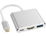 USB C ADAPTÉR HDMI+USB 3.0+PD 4K HUB MacBook 3v1 USB C ADAPTÉR HDMI+USB 3.0+PD 4K HUB MacBook 3v1