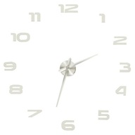 Veľké nástenné hodiny, nastaviteľné, 80-120 cm, strieborné, 12 číslic