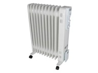 Olejový radiátor 2500W, termostat, 11 rebier, biely Olejový radiátor 2500W, termostat, 11 rebier, biely