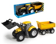 Žltý traktor s nakladačom, lyžicou a vyklápačom, mierka 1:16, otočné kolesá Žltý traktor s nakladačom, lyžicou a vyklápačom, mierka 1:16, otočné kolesá