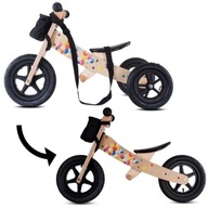 Drevený balančný bicykel pre 2-ročné deti 2v1 Twist Plus - Cubic Black Edition