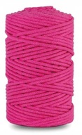 Splietaná bavlnená šnúrka pre makramé s jadrom 3MM 100M FUCHSIA Splietaná bavlnená šnúrka pre makramé s jadrom 3MM 100M FUCHSIA