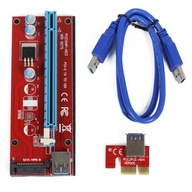 RISER 007S RED USB 3.0 PCI-E PCI 1x-16x SATA TAPE RISER 007S RED USB 3.0 PCI-E PCI 1x-16x SATA TAPE