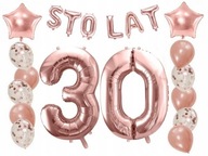 SET ružovozlatých dekoračných balónov pre 10-99 narodeniny SET ružovozlatých dekoračných balónov pre 10-99 narodeniny