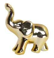 Malá keramická figúrka zlatého slona 5x6 cm