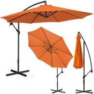 Záhradný slnečník s výložníkom, okrúhly, sklopný, priem. 300 cm oranžová Záhradný slnečník s výložníkom, okrúhly, sklopný, priem. 300 cm oranžová