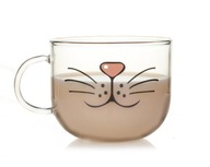 Káva Čaj Sklenený hrnček Cat Kitten 540 ml