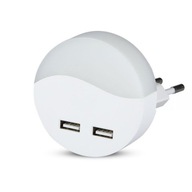 Nočná lampa pre LED zásuvku s USB V-TAC SAMSUNG CHIP Okrúhla VT-84-RD