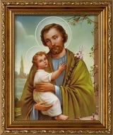OBRAZ 31x26 SVÄTÝ JOSEF JEŽIŠ ZLATÝ RÁM OBRAZ 31x26 SVÄTÝ JOSEF JEŽIŠ ZLATÝ RÁM
