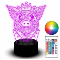 LED NOČNÁ LAMPA PRASIATKO PIG MENO ZVIERATKA 3D LED NOČNÁ LAMPA PRASIATKO PIG MENO ZVIERATKA 3D