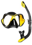 Maska Mares X-Vision Ultra Liquidskin a šnorchel Ergo Dry, čierna a žltá