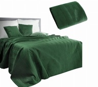 Prehoz na posteľ 220x240 Eurozáclony SOFIA zelená Zamatová obojstranná poťah