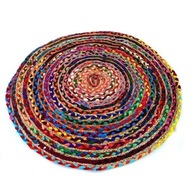 Pletený okrúhly orientálny koberec 60cm India boho Pletený okrúhly orientálny koberec 60cm India boho
