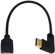 DisplayPort DP M/F LEFT 0,3M uhlový adaptérový kábel DisplayPort DP M/F LEFT 0,3M uhlový adaptérový kábel