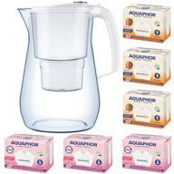 Filtračná kanvica Aquaphor Onyx 4,2l + 6 kartuší (3Mg +3H), biela