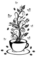 Samolepka na stenu BOTTERFLIES COFFEE 100x50 cm - DK120 Samolepka na stenu BOTTERFLIES COFFEE 100x50 cm - DK120