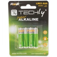 Techly 1,5V AAA LR03 alkalické batérie 4ks.