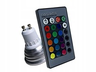 Farebná GU10 RGB LED žiarovka ovládaná diaľkovým ovládačom Farebná GU10 RGB LED žiarovka ovládaná diaľkovým ovládačom