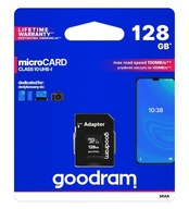 GOODRAM MICROSD CARD 128GB MICRO CL10 SD ADAPTÉR