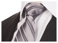 SILK 100% Sivá hodvábna kravata, OCEL kj33 SILK 100% Sivá hodvábna kravata, OCEL kj33