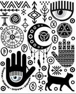 Termonáplasti SPOTS na odevy SYMBOLY Aztécke hieroglyfy nažehľovacie obtlačky Termonáplasti SPOTS na odevy SYMBOLY Aztécke hieroglyfy nažehľovacie obtlačky