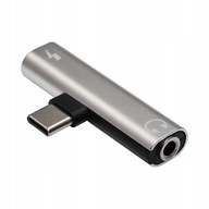 Adaptér USB-C - Audio jack + USB-C M-F Akyga DAC 15W AKYGA Adaptér USB-C - Audio jack + USB-C M-F Akyga DAC 15W AKYGA