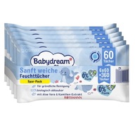 Babydream sensitive vlhčené obrúsky 6x60 ks. Babydream sensitive vlhčené obrúsky 6x60 ks.