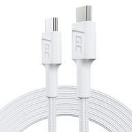 Biely kábel Silný USB kábel 60W USB-C - USB-C Typ C 2m napájanie Biely kábel Silný USB kábel 60W USB-C - USB-C Typ C 2m napájanie