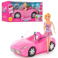 Ružové kabrioletové autíčko pre bábiky s bábikou