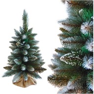 60CM Maličký umelý vianočný stromček PREMIUM BIELY SMREK z juty, stojan, 3 nohy