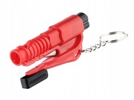 Červená bezpečnostná kľúčenka na kladivo a nôž