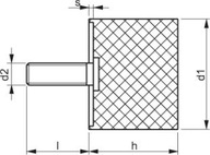 Vibroizolátor nárazník Typ D 70X20 M12X37 Vibroizolátor nárazník Typ D 70X20 M12X37