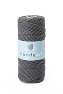 Macrame šnúrka, 3PLY antracitová bavlna, 3mm, 100m Macrame šnúrka, 3PLY antracitová bavlna, 3mm, 100m