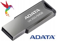 Kovový kľúč ADATA UV350 64GB USB 3, strieborný kov Kovový kľúč ADATA UV350 64GB USB 3, strieborný kov