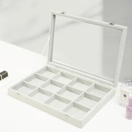 PALETA NA ŠPERKY POLMART ZATVORENÁ PALETA 15 CENY ŠEDÝ VELÚR PALETA NA ŠPERKY POLMART ZATVORENÁ PALETA 15 CENY ŠEDÝ VELÚR
