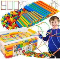 Stavebné bloky Slamky Tyčinky na stavbu XL Set 800 kusov Stavebné bloky Slamky Tyčinky na stavbu XL Set 800 kusov