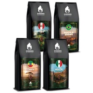 Degustačná súprava zrnkovej kávy 4x250g s príchuťou Degustačná súprava zrnkovej kávy 4x250g s príchuťou