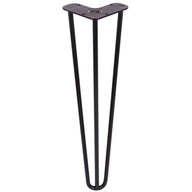 Čierna kovová noha k stolu Loft Hairpin, 45 cm