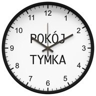 Hodiny s menom, tiché, netikajúce, biele, čierne Hodiny s menom, tiché, netikajúce, biele, čierne