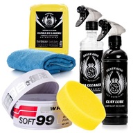 Car Wax White Soft Wax IPA Lubricant Clay Microfiber Set