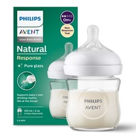 AVENT Responzívna fľaša z prírodného skla 120 ml AVENT Responzívna fľaša z prírodného skla 120 ml