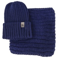Pánska súprava čiapky a šálu POĽSKÝ produkt Námornícka modrá