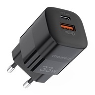 Choetech GaN PD 33W USB USB-C nástenná nabíjačka Choetech GaN PD 33W USB USB-C nástenná nabíjačka
