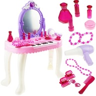Ružový toaletný stolík pre dievča + sušiak na klavír
