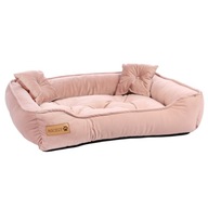 Veľká velúrová posteľ pre psa pohovka vankúš XL Pekne ružová 100x75 cm